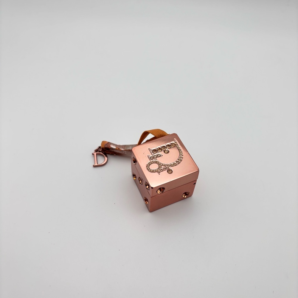 Dior Summer Play Crystal Dice Lip Gloss Bag Charm – Rose Gold - Picture 2 of 4